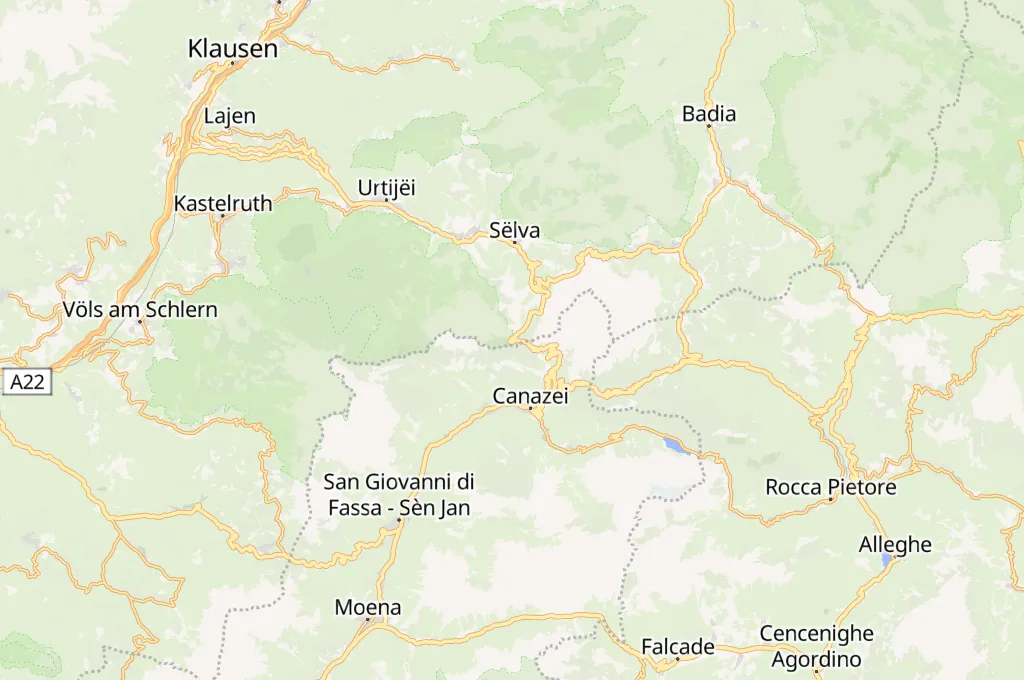 Sella Pass Area Map Sella Pass Area Map