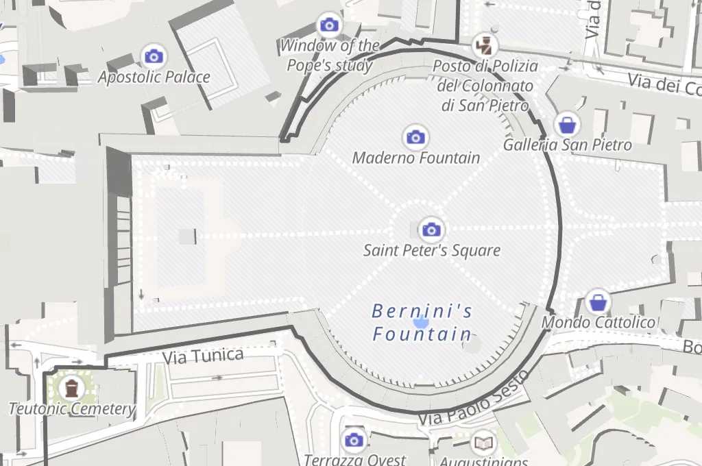 St. Peter's Square Area Map