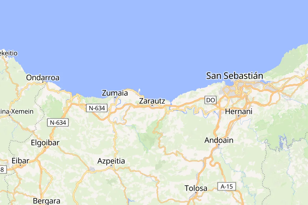 Zarautz Beach Area Map