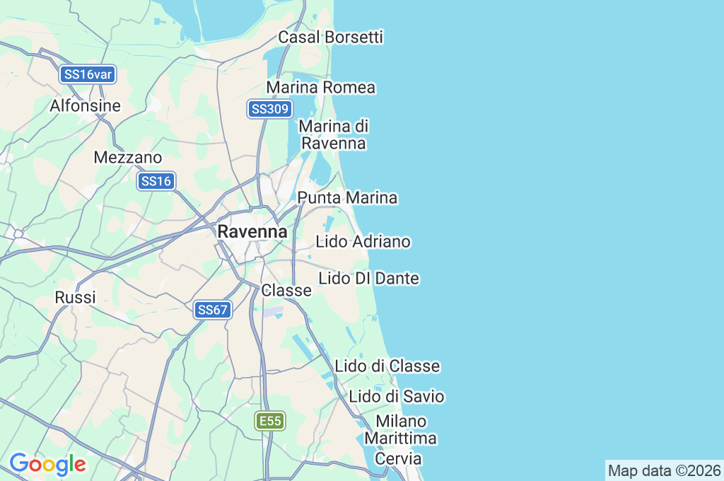 Lido Adriano Area Map