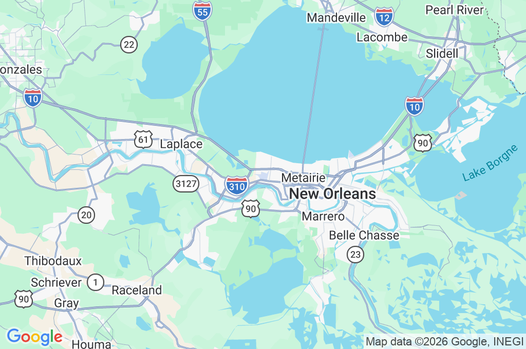 Louis Armstrong New Orleans International Airport Area Map