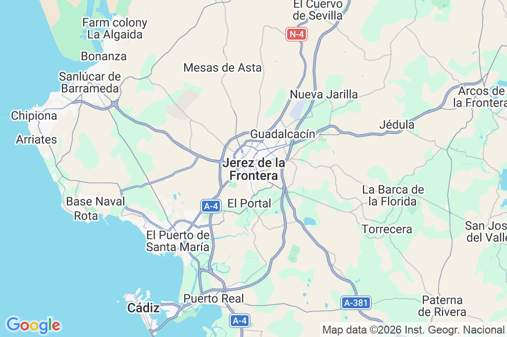 Jerez de la Frontera Area Map Jerez de la Frontera Area Map