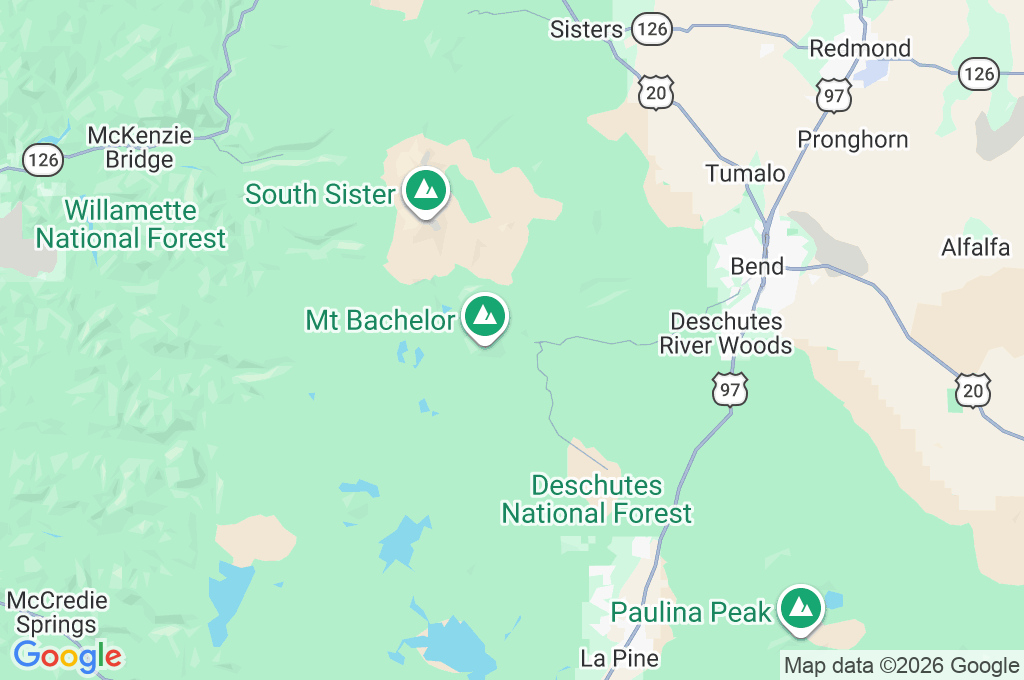 Mt. Bachelor Area Map