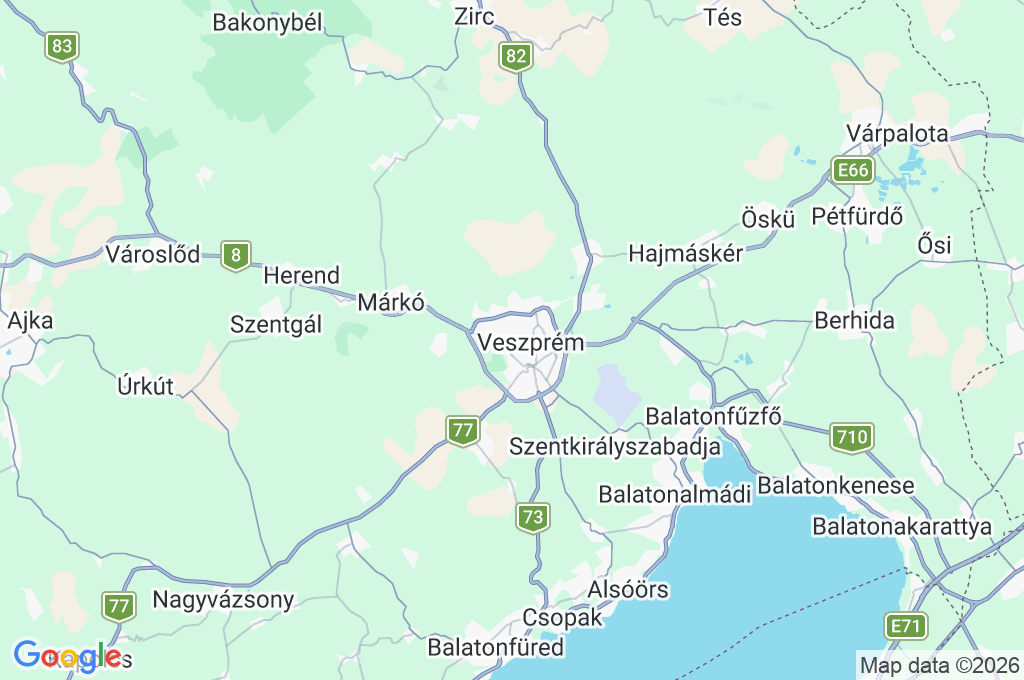 Veszprém Area Map Veszprém Area Map