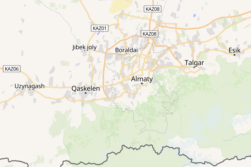 Almaty Area Map Almaty Area Map
