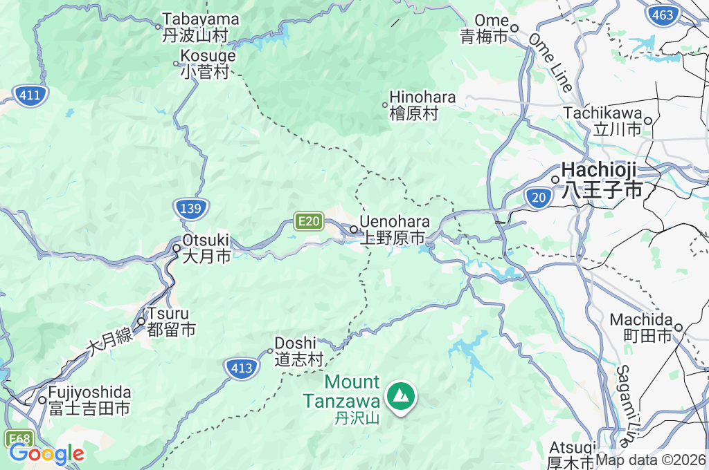 Uenohara Interchange Area Map Uenohara Interchange Area Map
