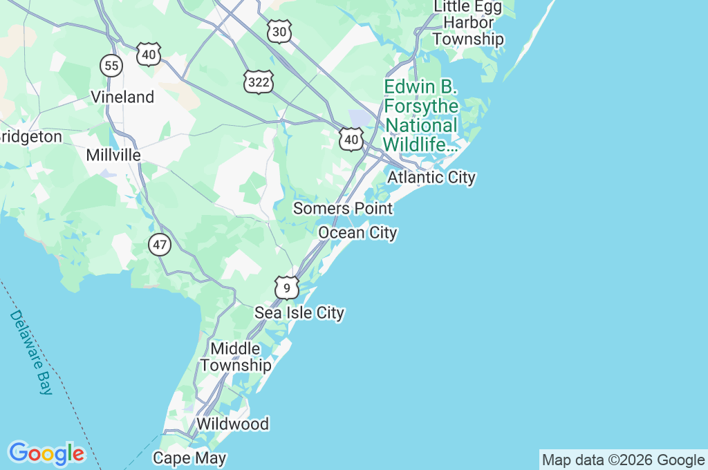 Ocean City Fishing Pier Area Map