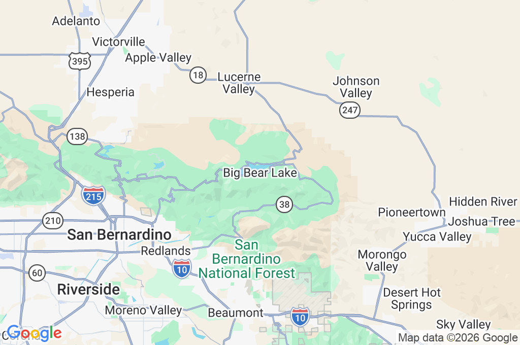Big Bear Lake Area Map Big Bear Lake Area Map