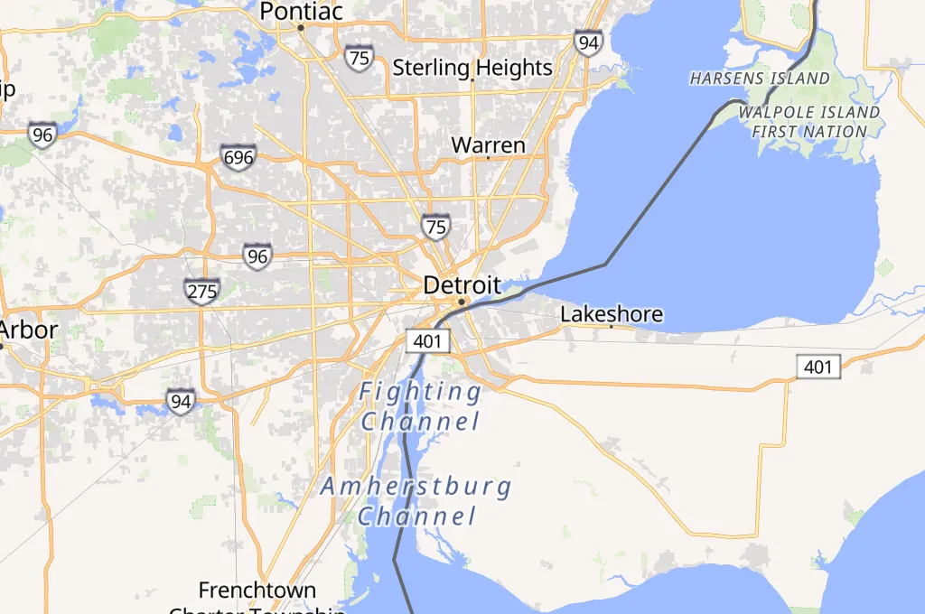 Detroit Princess Riverboat Area Map