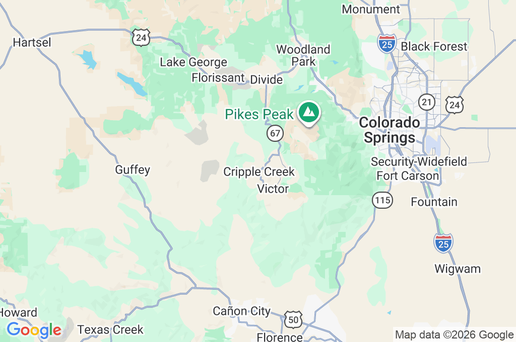 Cripple Creek Area Map Cripple Creek Area Map