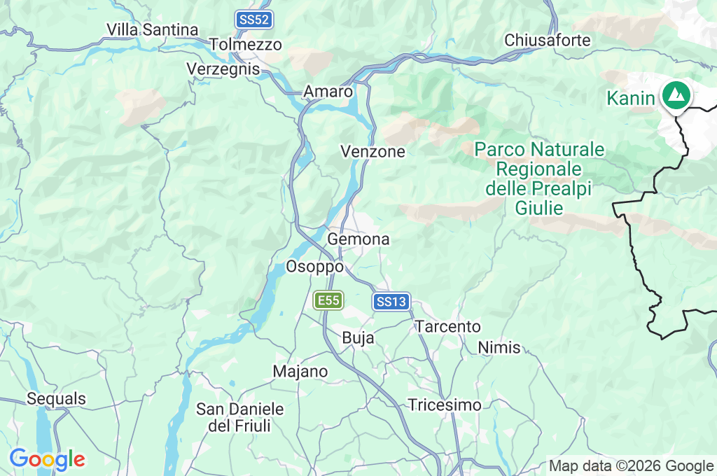 Gemona del Friuli Area Map Gemona del Friuli Area Map