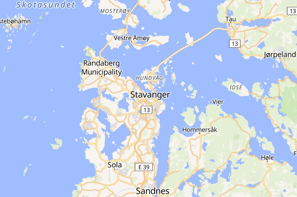 Stavanger Harbour Area Map Stavanger Harbour Area Map