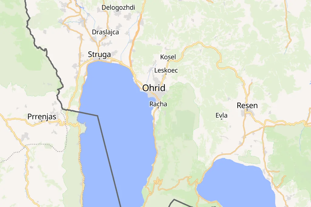 Ohrid Area Map Ohrid Area Map