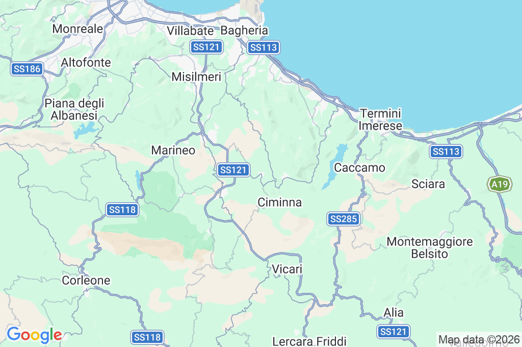 Baucina Area Map