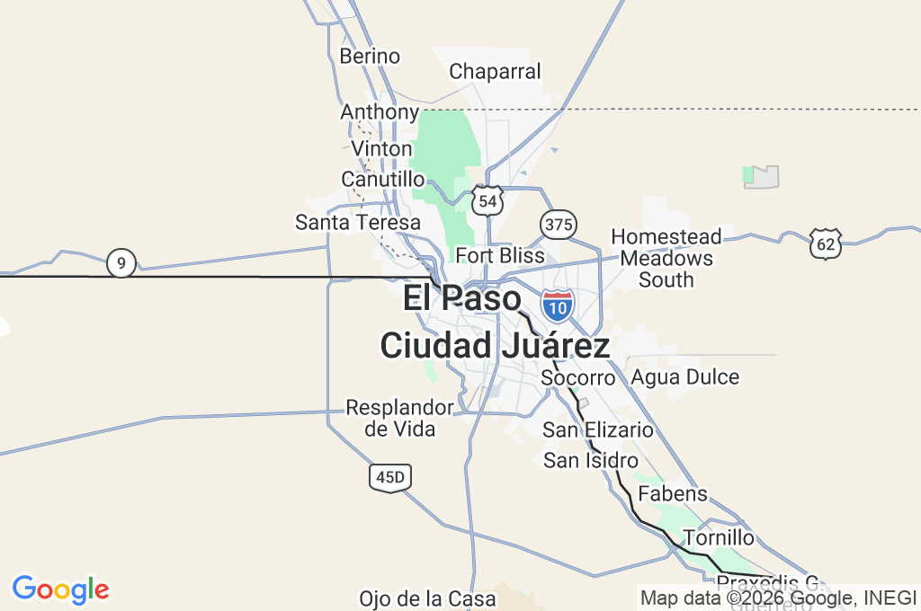 Lerdo - Stanton International Bridge Area Map Lerdo - Stanton International Bridge Area Map