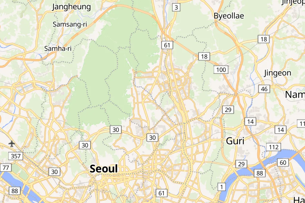 Uicheon Stream Area Map Uicheon Stream Area Map