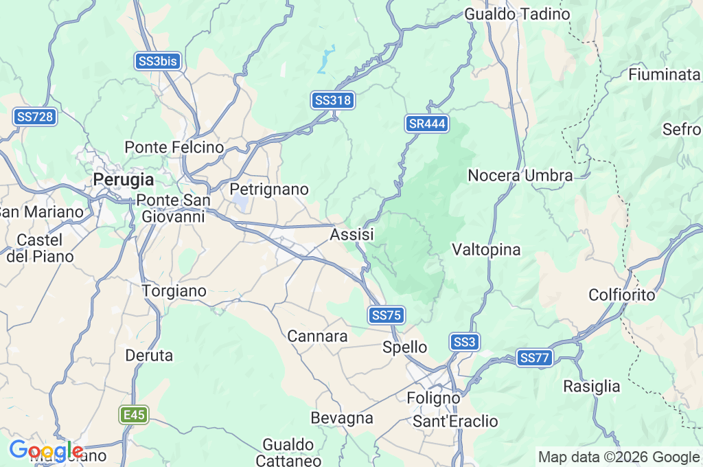 Assisi Area Map