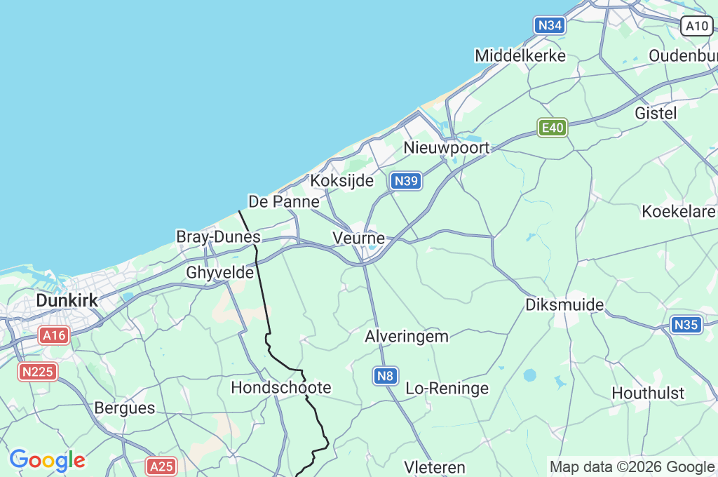 Veurne Area Map Veurne Area Map