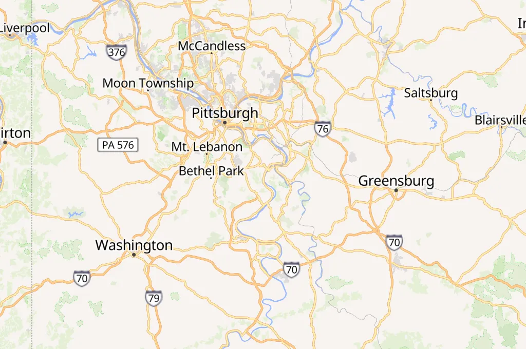 West Mifflin Area Map West Mifflin Area Map