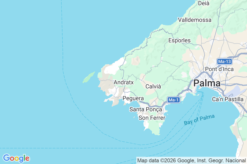 Andratx Area Map