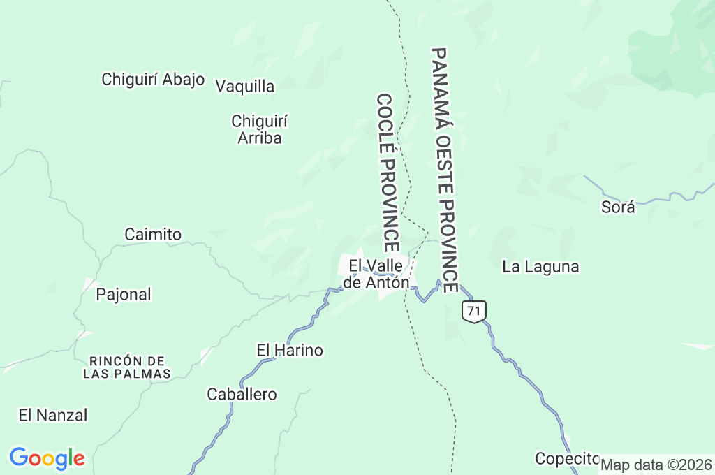 Canopy de El Valle Area Map Canopy de El Valle Area Map