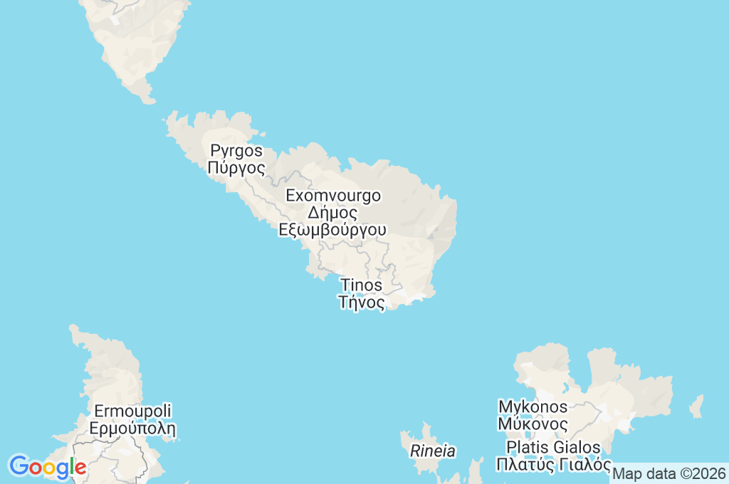 Tinos Coastline Area Map Tinos Coastline Area Map