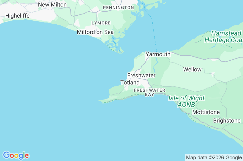Totland Bay Area Map Totland Bay Area Map