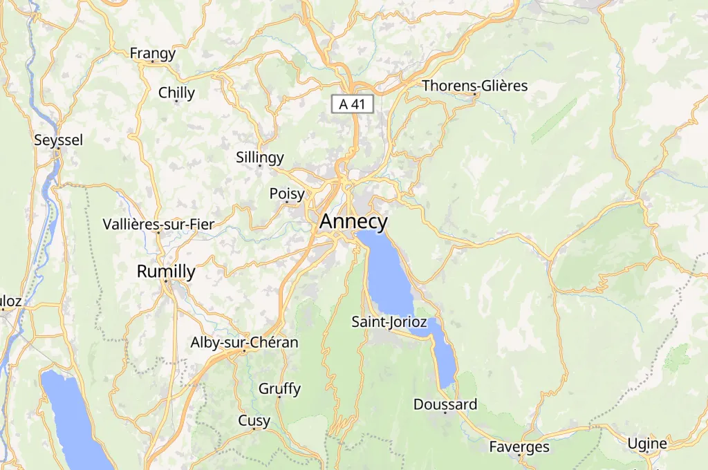 Annecy Area Map Annecy Area Map