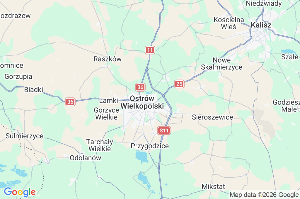 Ostrów Wielkopolski Area Map