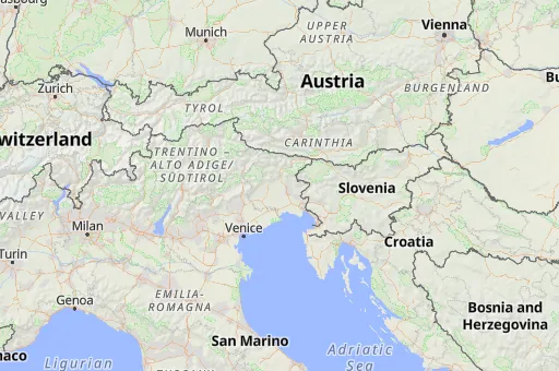 Map of Friuli-Venezia Giulia
