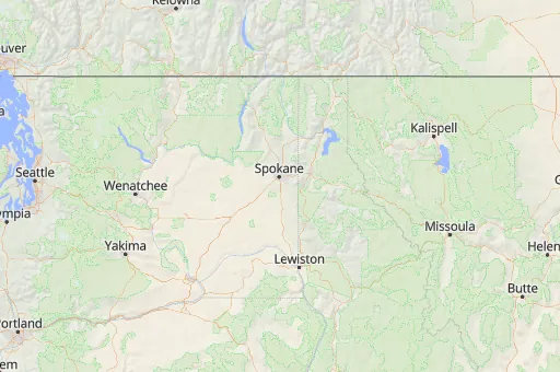 Map of Spokane County