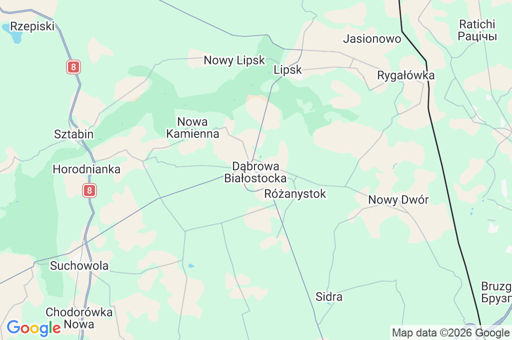 Dąbrowa Białostocka Area Map Dąbrowa Białostocka Area Map