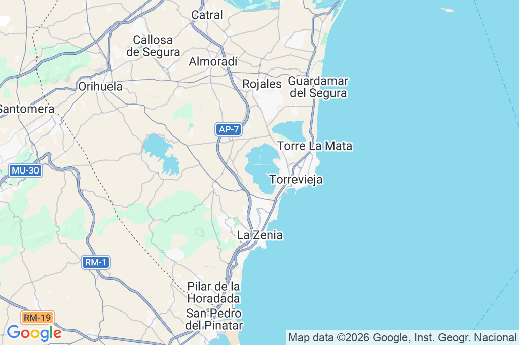 Salinas de Torrevieja Area Map