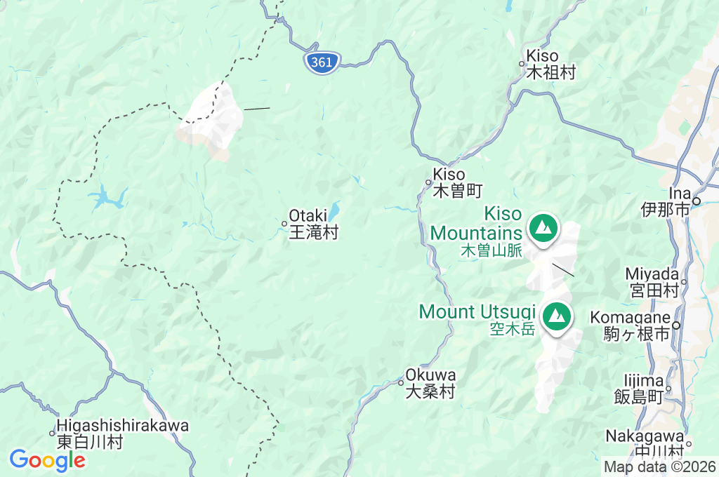 Kiso Observatory Area Map