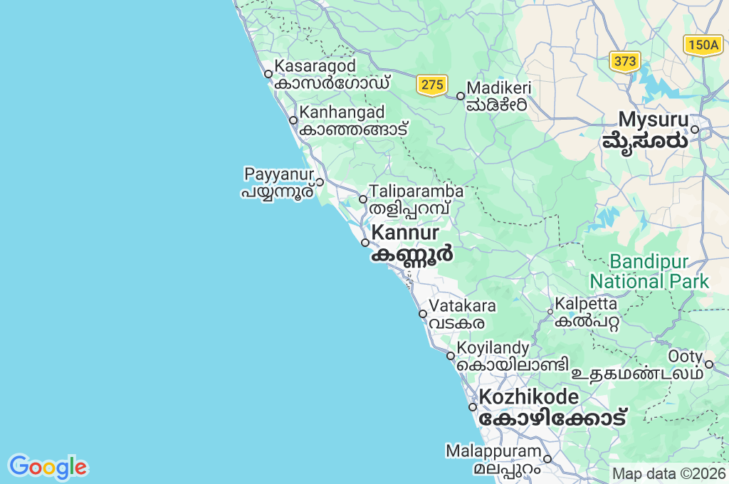 Kannur Area Map