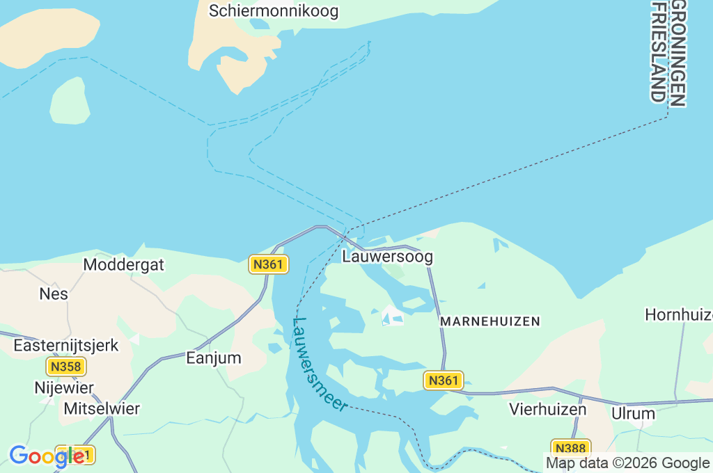 Lauwersoog Area Map
