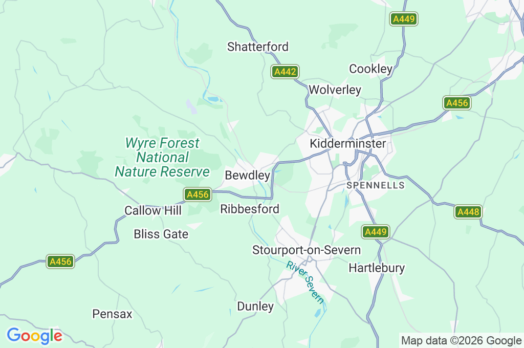 Bewdley Area Map