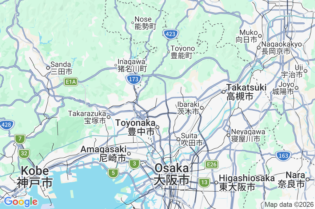 Toyonaka Romantic Road Area Map Toyonaka Romantic Road Area Map