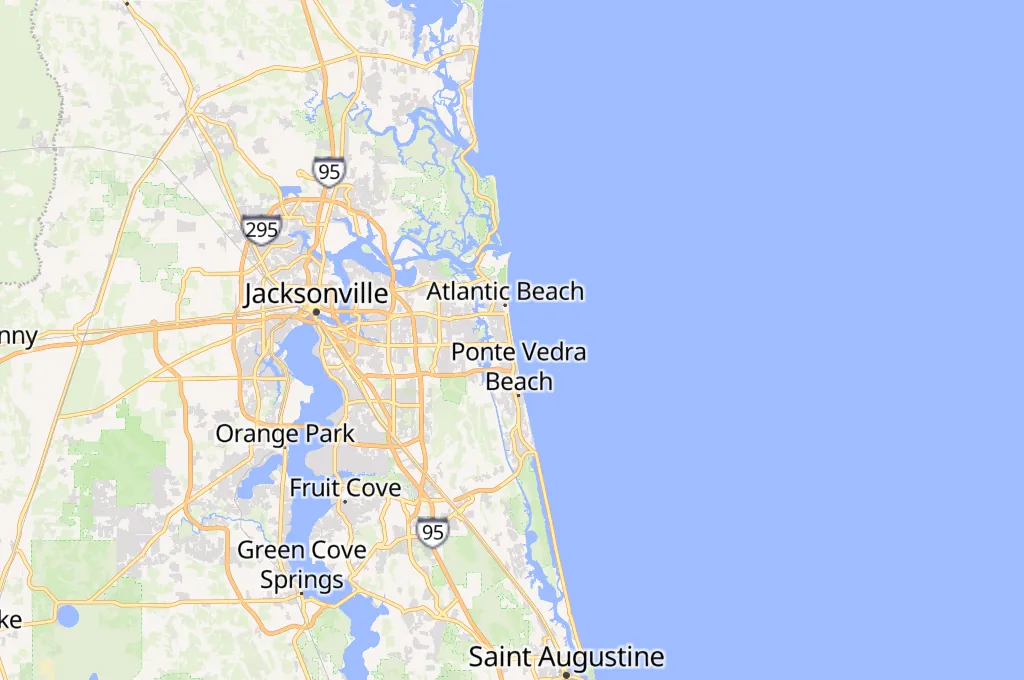 Jacksonville Beach Pier Area Map