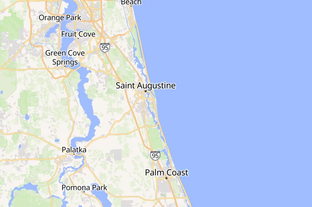 St. Augustine Beach Area Map St. Augustine Beach Area Map