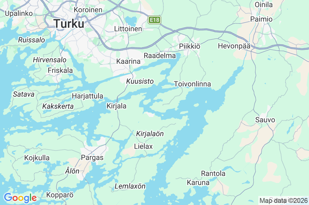Southwest Finland Area Map Southwest Finland Area Map