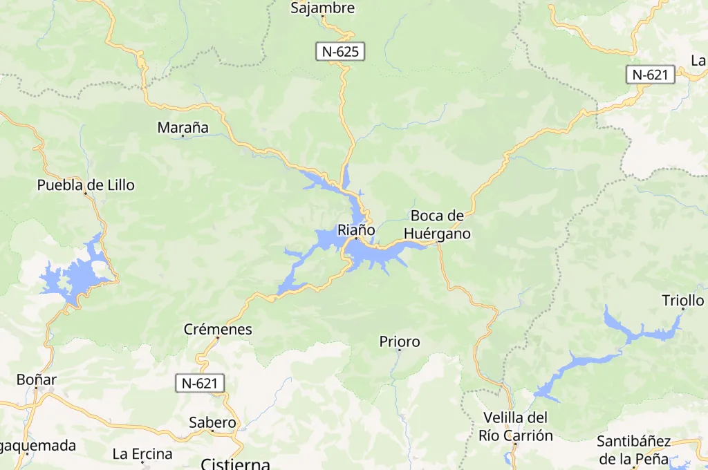 Riaño Area Map Riaño Area Map
