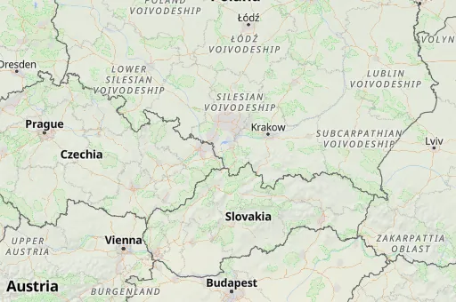Map of Silesian Voivodeship