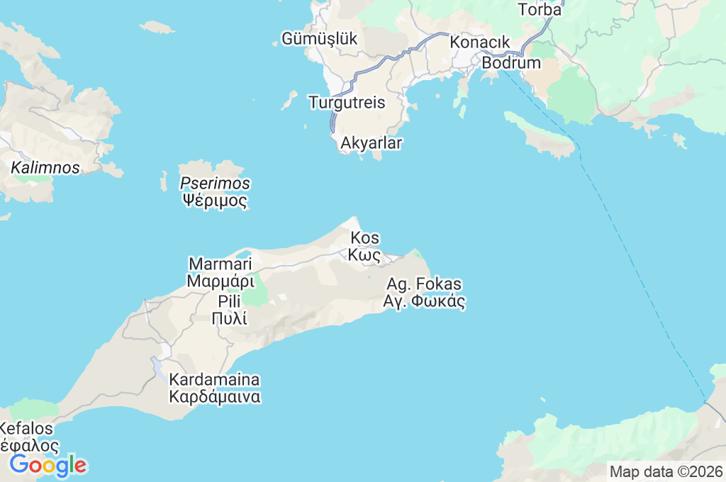 Kos Area Map
