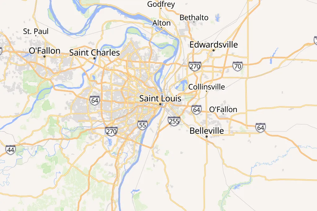 Downtown St. Louis Area Map