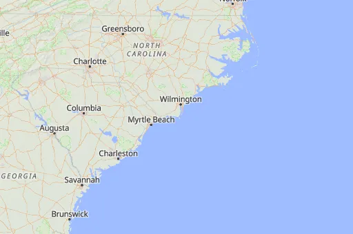 Map of Brunswick County