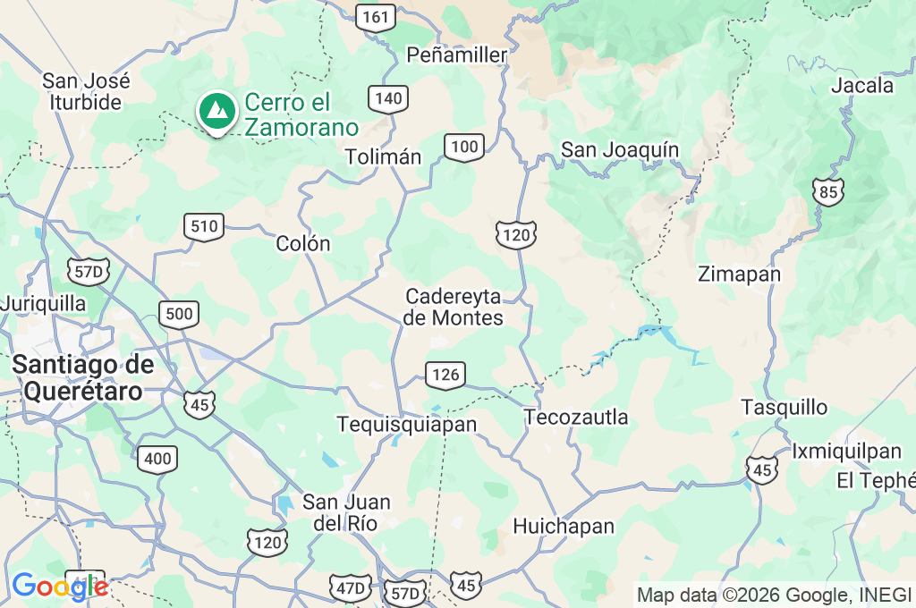 Cadereyta de Montes Area Map