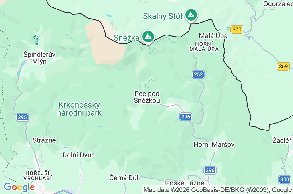 Pec pod Sněžkou Area Map Pec pod Sněžkou Area Map