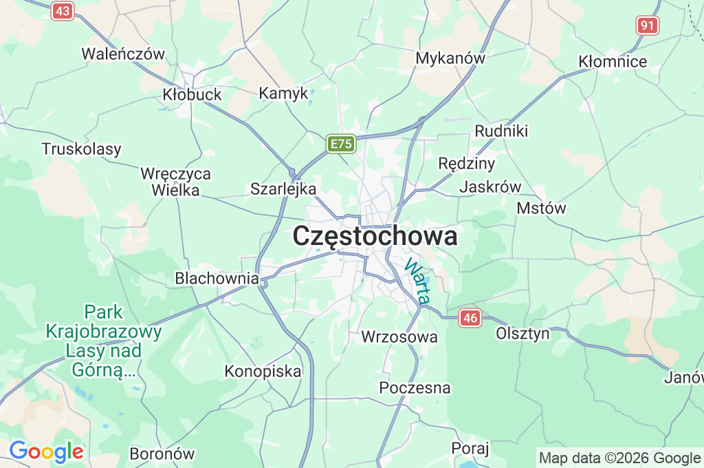 Jasna Góra Monastery Area Map