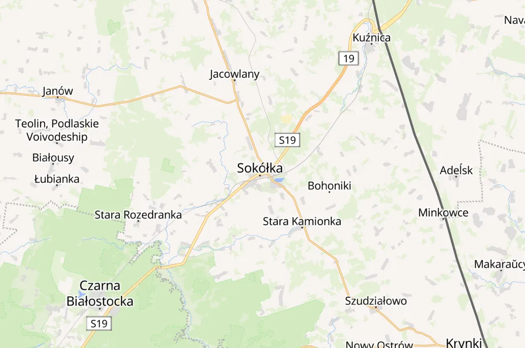 Sokółka Area Map Sokółka Area Map